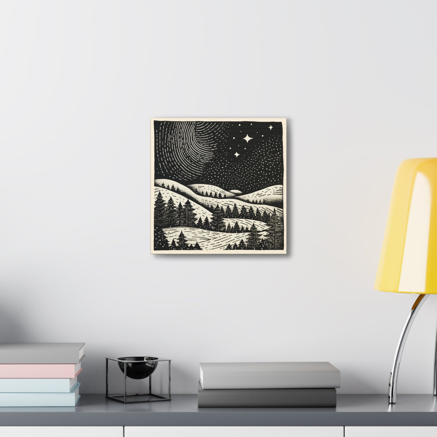 Starry Night Woodsy Night - Canvas Gallery Wrap