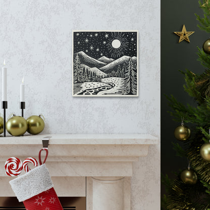 Full Moon Woodsy Night - Canvas Gallery Wrap