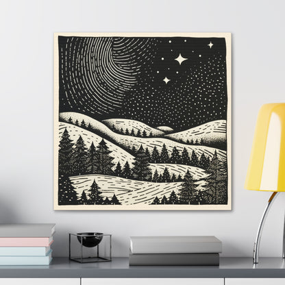 Starry Night Woodsy Night - Canvas Gallery Wrap