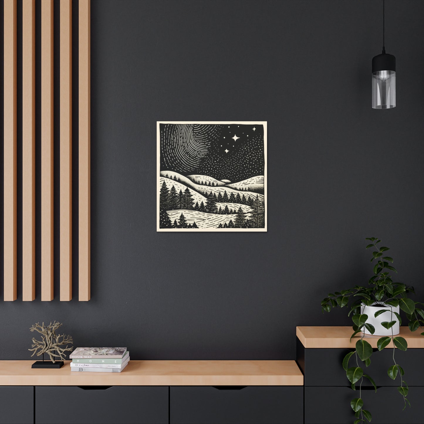 Starry Night Woodsy Night - Canvas Gallery Wrap