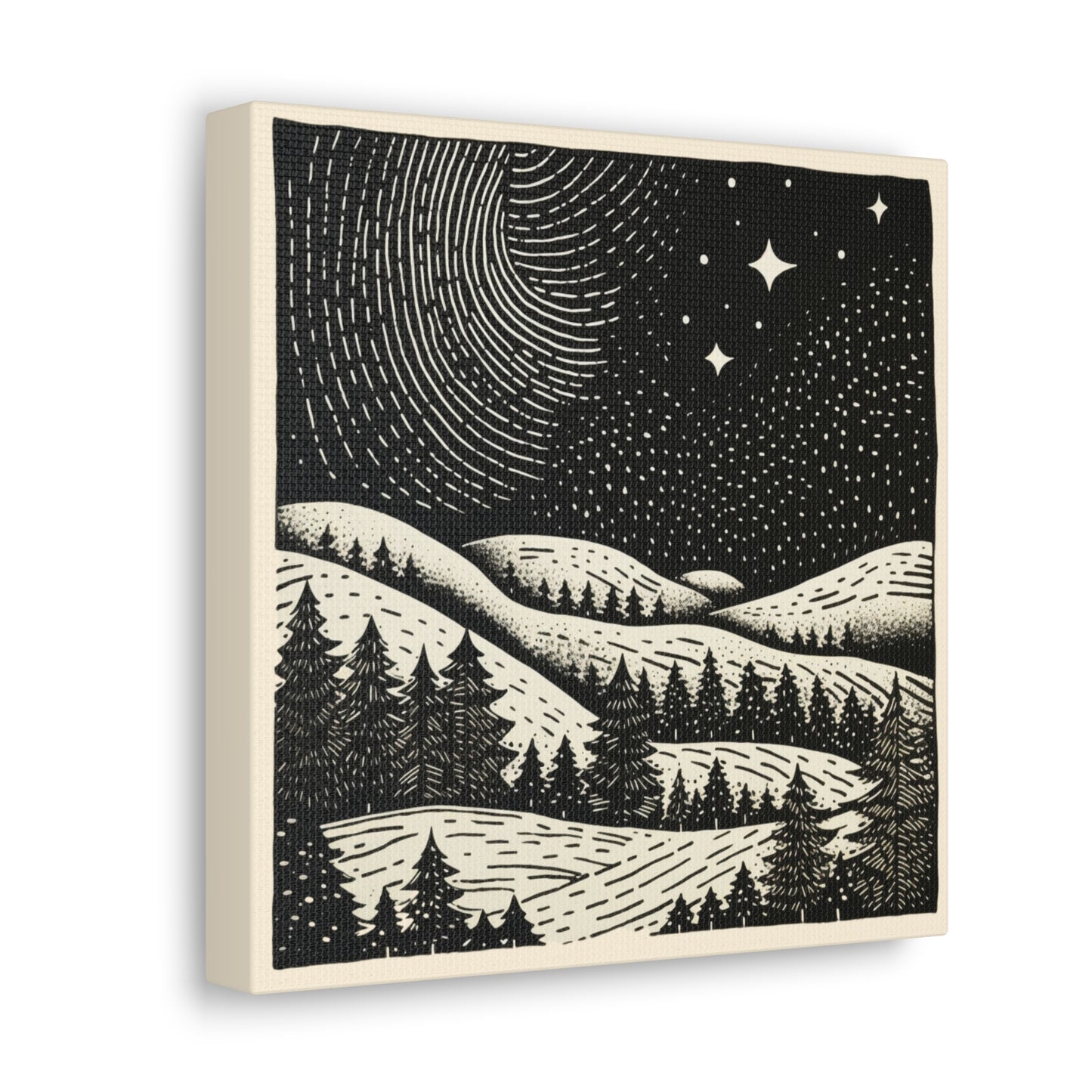 Starry Night Woodsy Night - Canvas Gallery Wrap