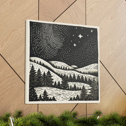 Starry Night Woodsy Night - Canvas Gallery Wrap