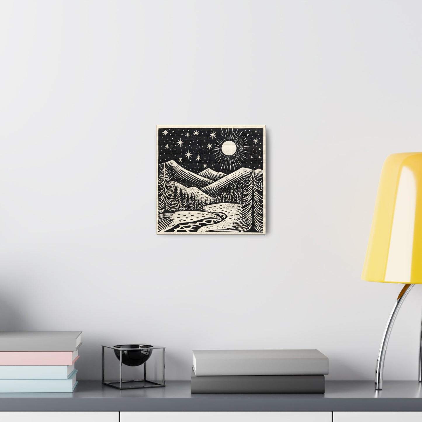 Full Moon Woodsy Night - Canvas Gallery Wrap