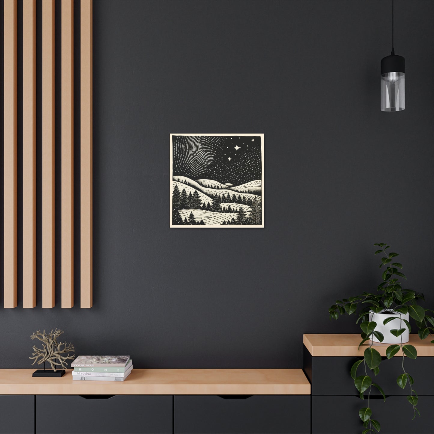 Starry Night Woodsy Night - Canvas Gallery Wrap