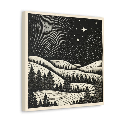 Starry Night Woodsy Night - Canvas Gallery Wrap