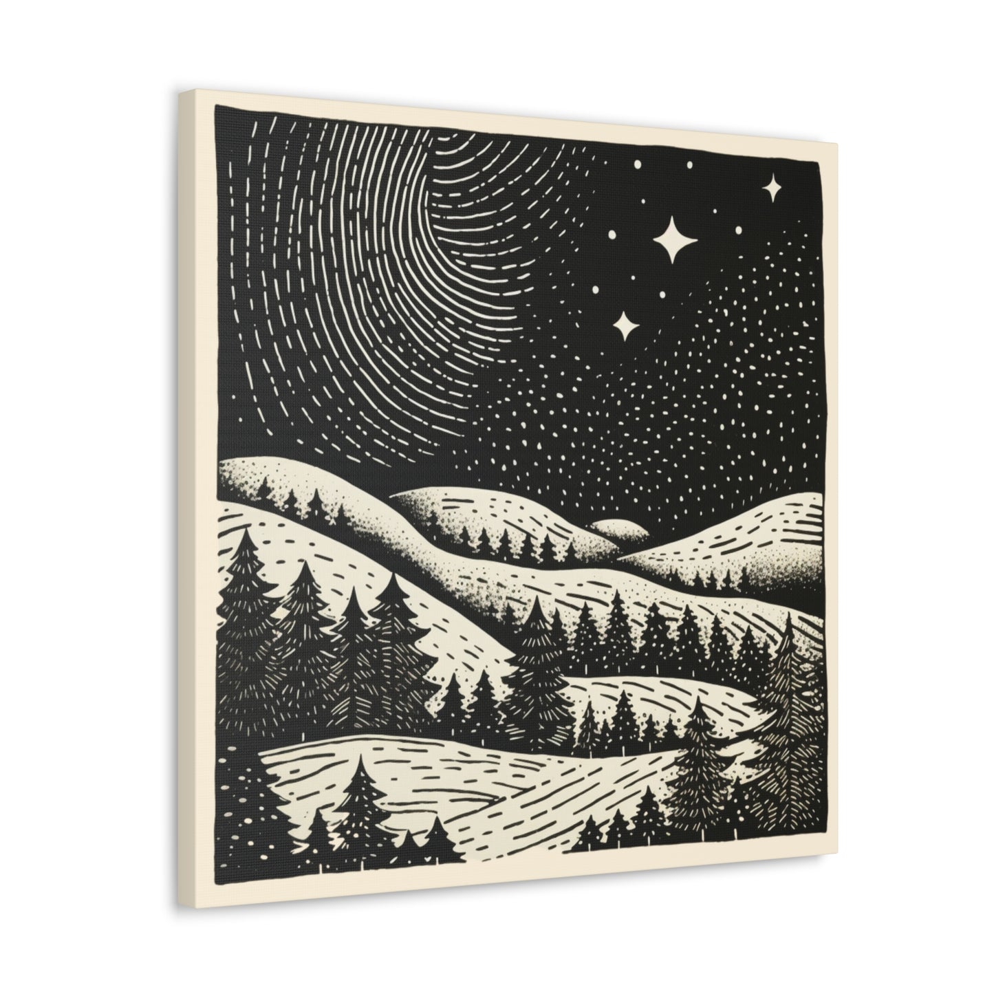Starry Night Woodsy Night - Canvas Gallery Wrap
