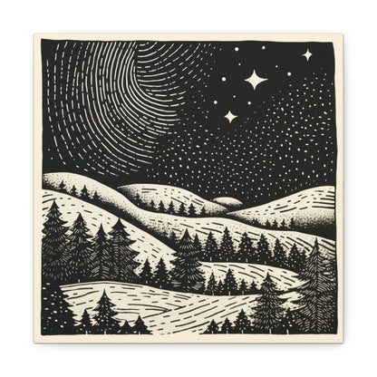 Starry Night Woodsy Night - Canvas Gallery Wrap