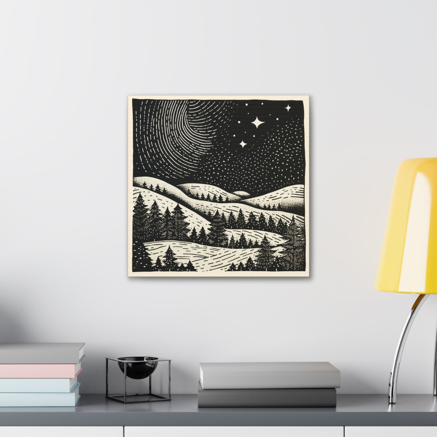 Starry Night Woodsy Night - Canvas Gallery Wrap