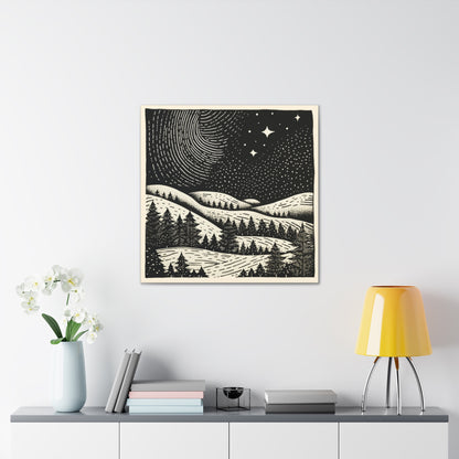 Starry Night Woodsy Night - Canvas Gallery Wrap