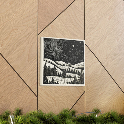 Starry Night Woodsy Night - Canvas Gallery Wrap