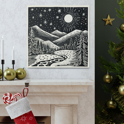 Full Moon Woodsy Night - Canvas Gallery Wrap