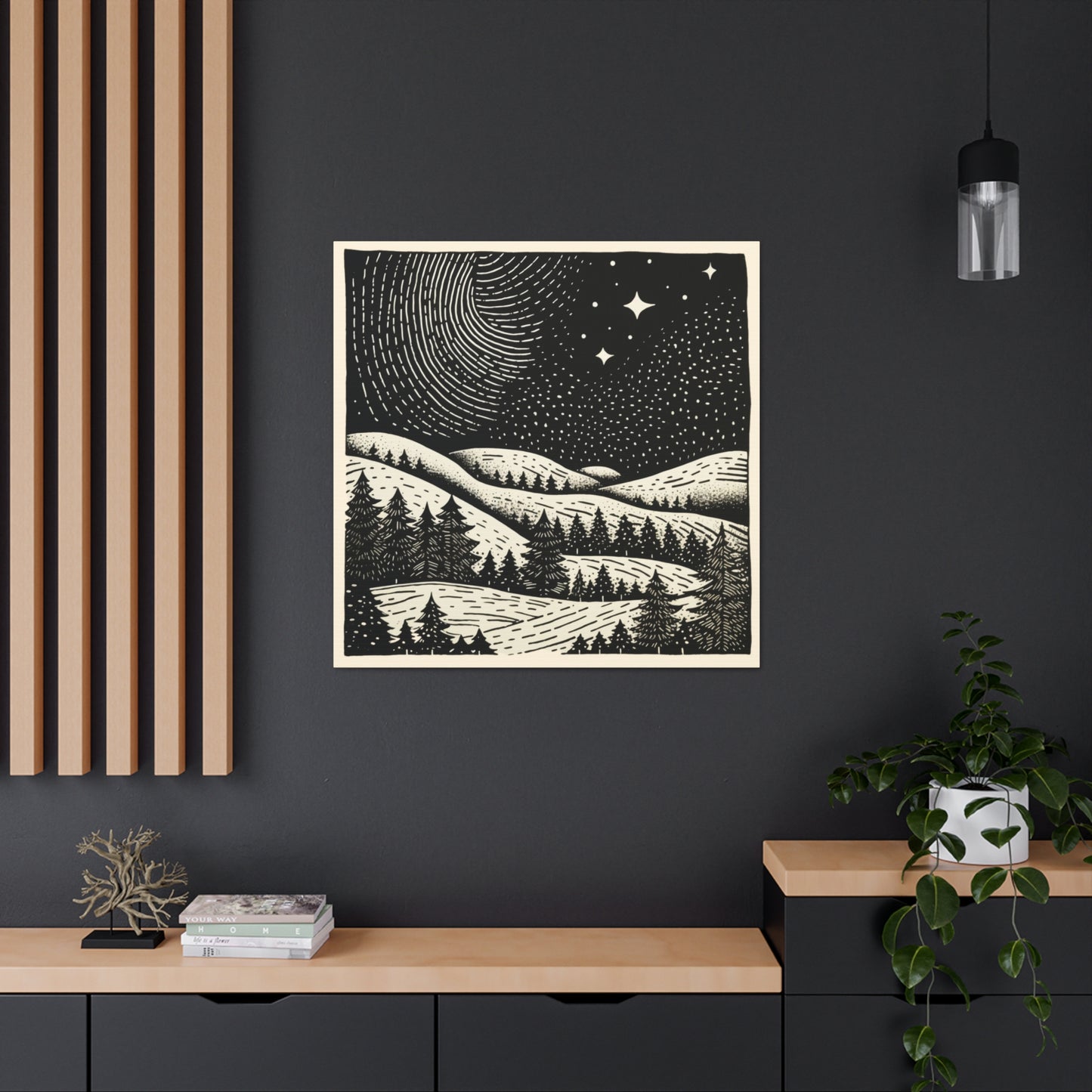 Starry Night Woodsy Night - Canvas Gallery Wrap