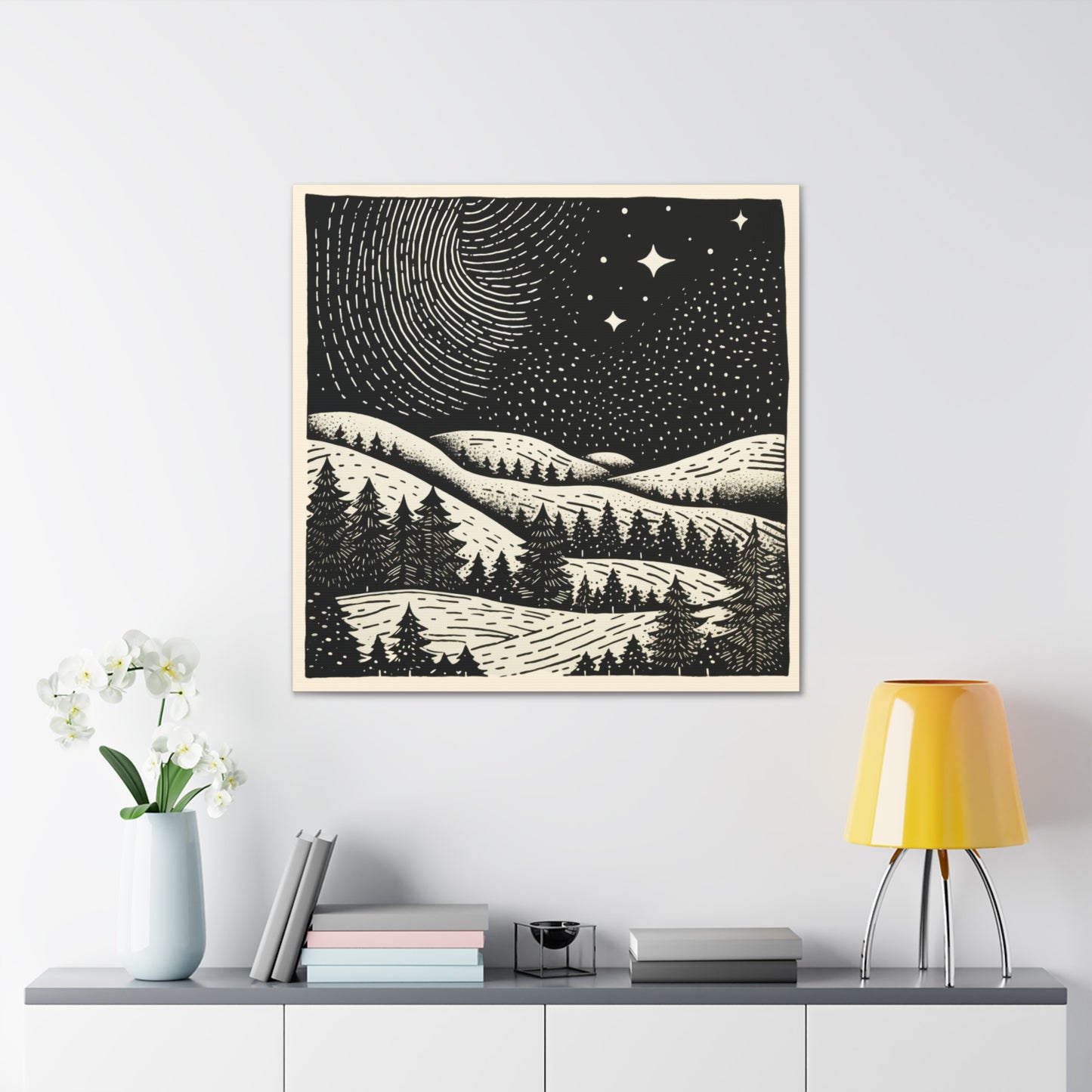 Starry Night Woodsy Night - Canvas Gallery Wrap