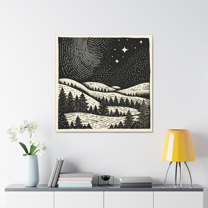 Starry Night Woodsy Night - Canvas Gallery Wrap