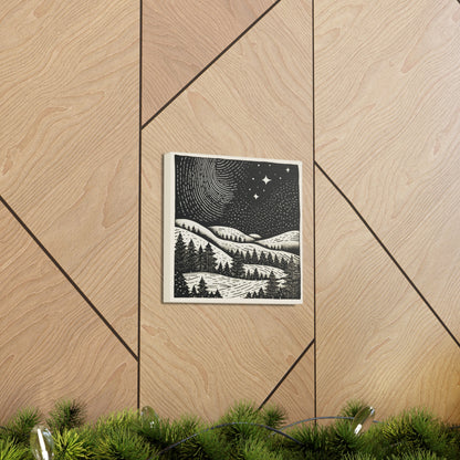 Starry Night Woodsy Night - Canvas Gallery Wrap