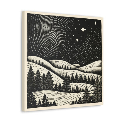 Starry Night Woodsy Night - Canvas Gallery Wrap