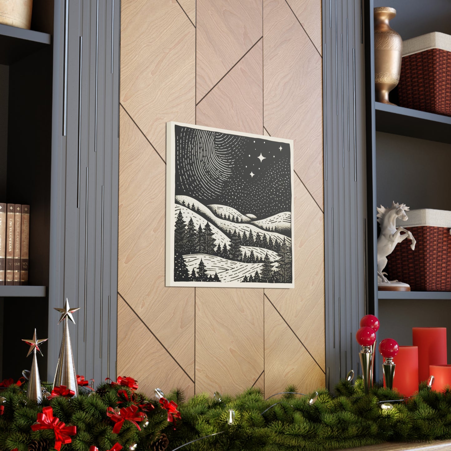 Starry Night Woodsy Night - Canvas Gallery Wrap