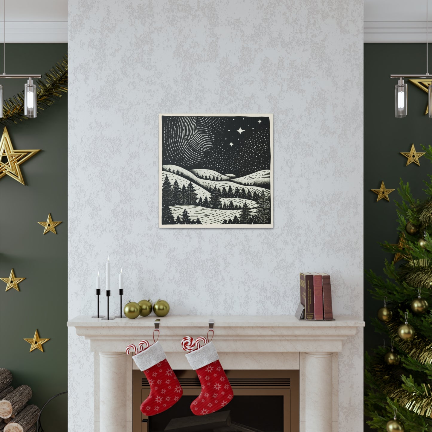 Starry Night Woodsy Night - Canvas Gallery Wrap