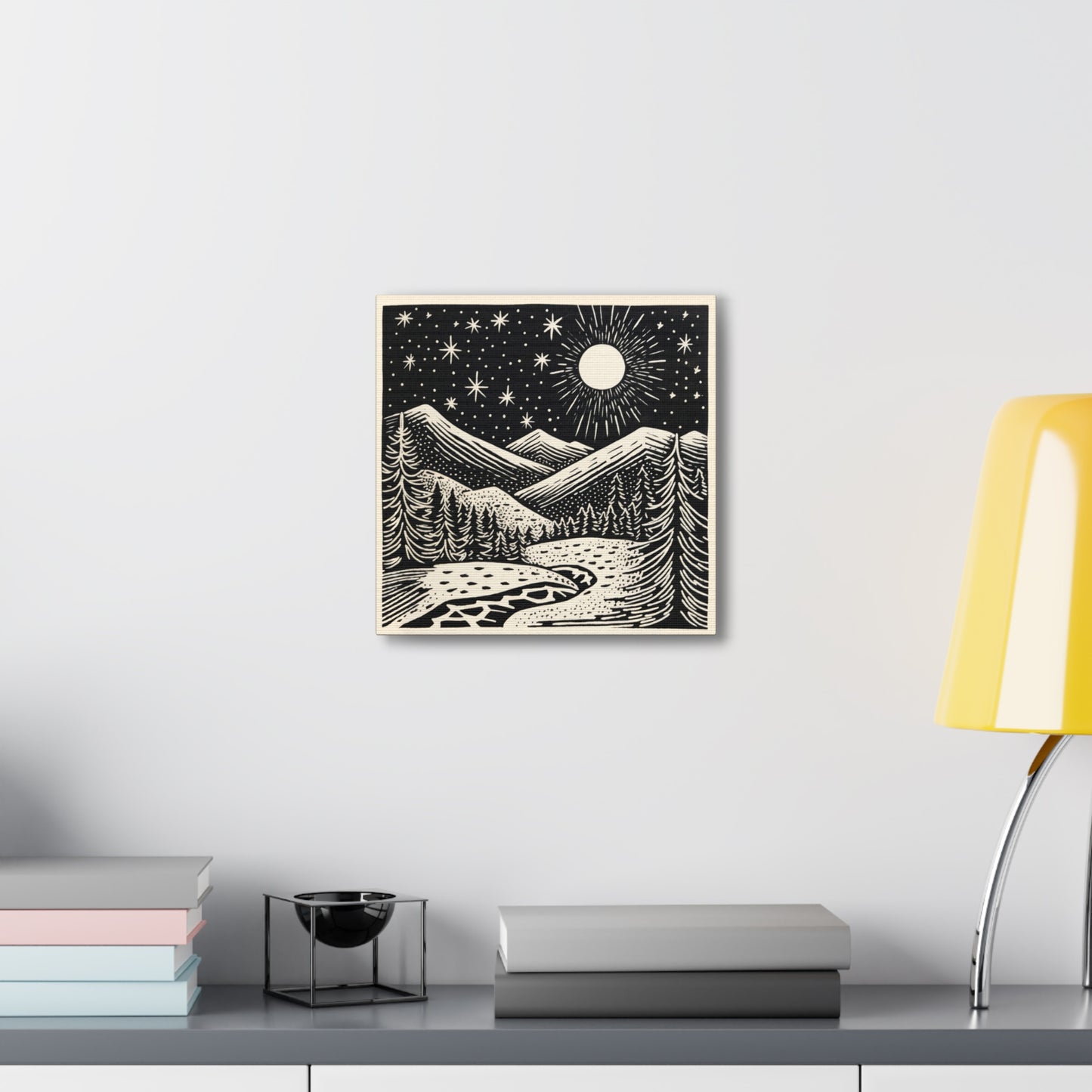 Full Moon Woodsy Night - Canvas Gallery Wrap