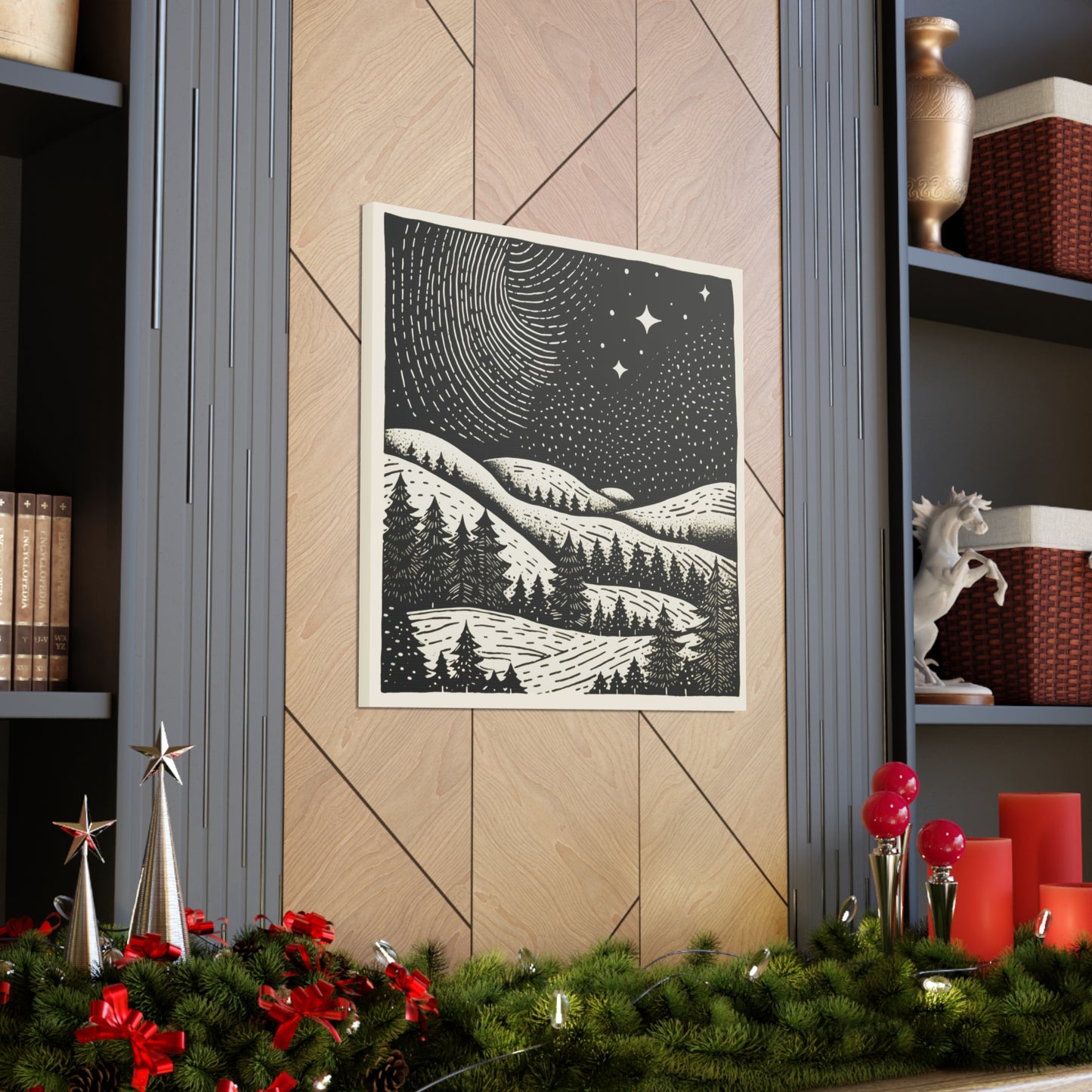 Starry Night Woodsy Night - Canvas Gallery Wrap