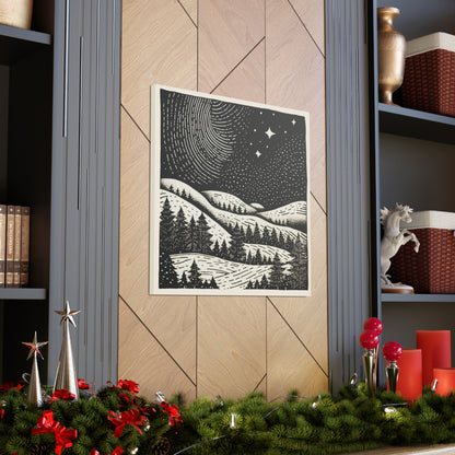 Starry Night Woodsy Night - Canvas Gallery Wrap