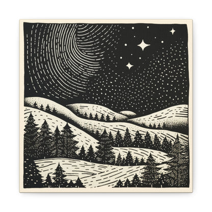 Starry Night Woodsy Night - Canvas Gallery Wrap