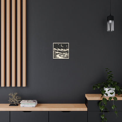 Crescent Moon Woodsy Night - Canvas Gallery Wrap