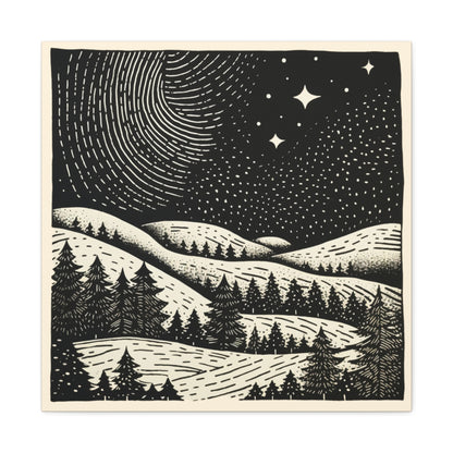 Starry Night Woodsy Night - Canvas Gallery Wrap