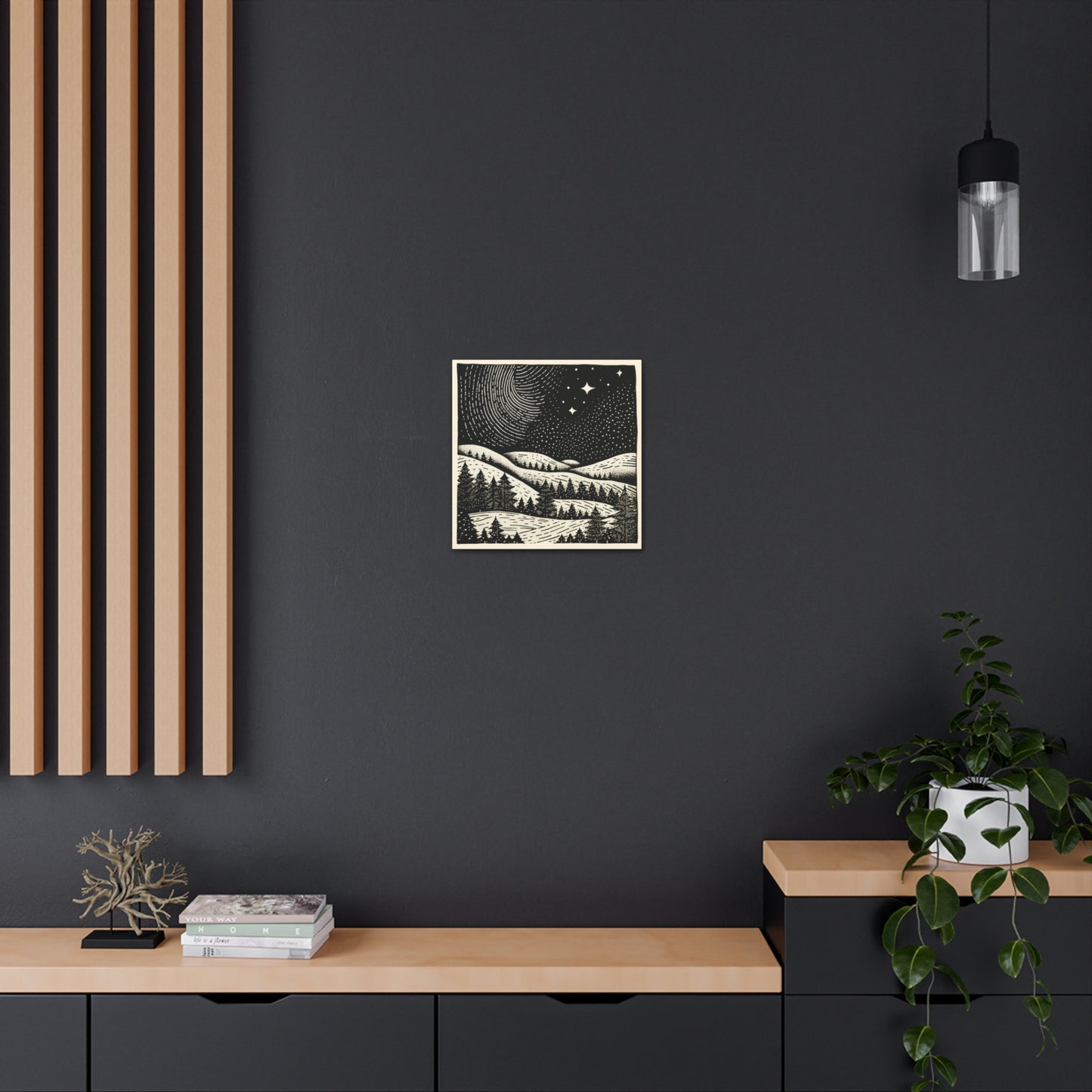 Starry Night Woodsy Night - Canvas Gallery Wrap