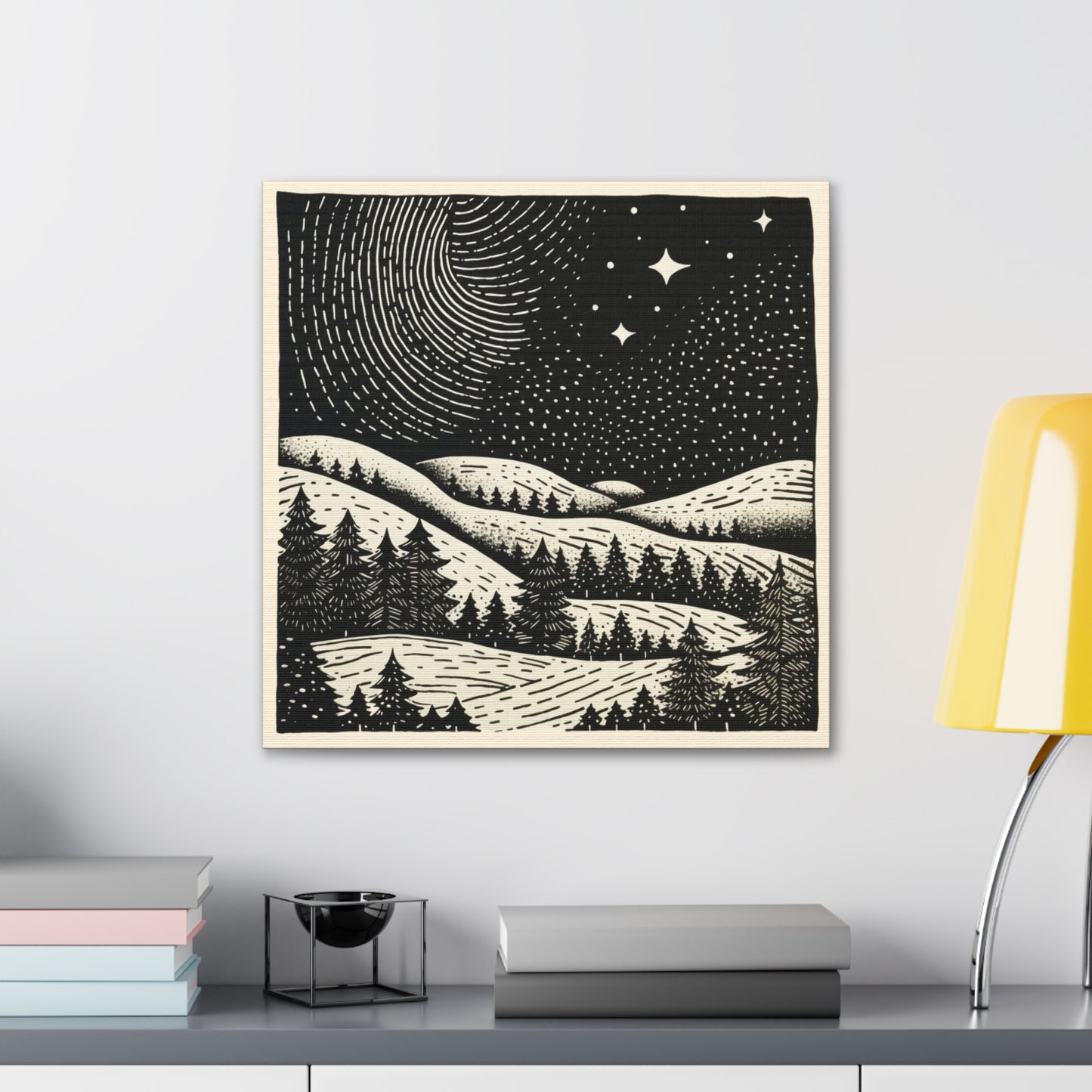 Starry Night Woodsy Night - Canvas Gallery Wrap