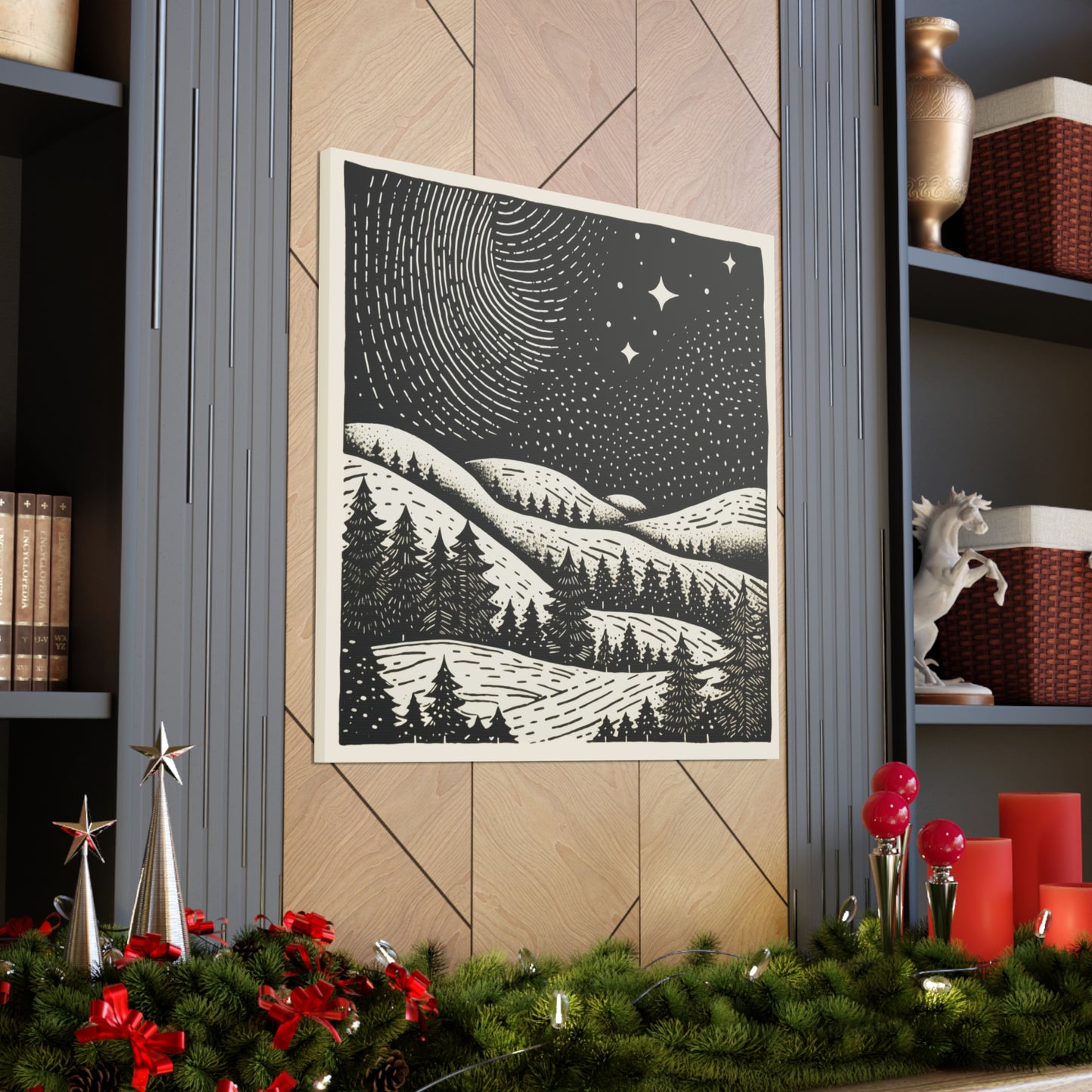 Starry Night Woodsy Night - Canvas Gallery Wrap