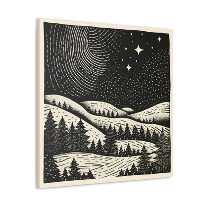 Starry Night Woodsy Night - Canvas Gallery Wrap
