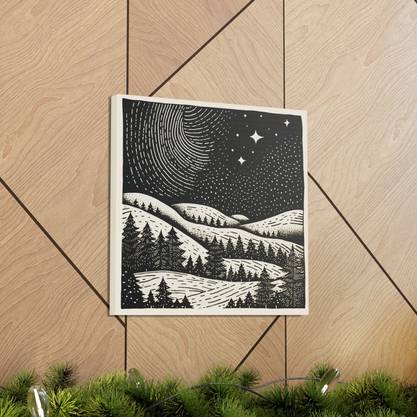 Starry Night Woodsy Night - Canvas Gallery Wrap