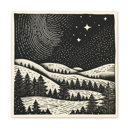 Starry Night Woodsy Night - Canvas Gallery Wrap