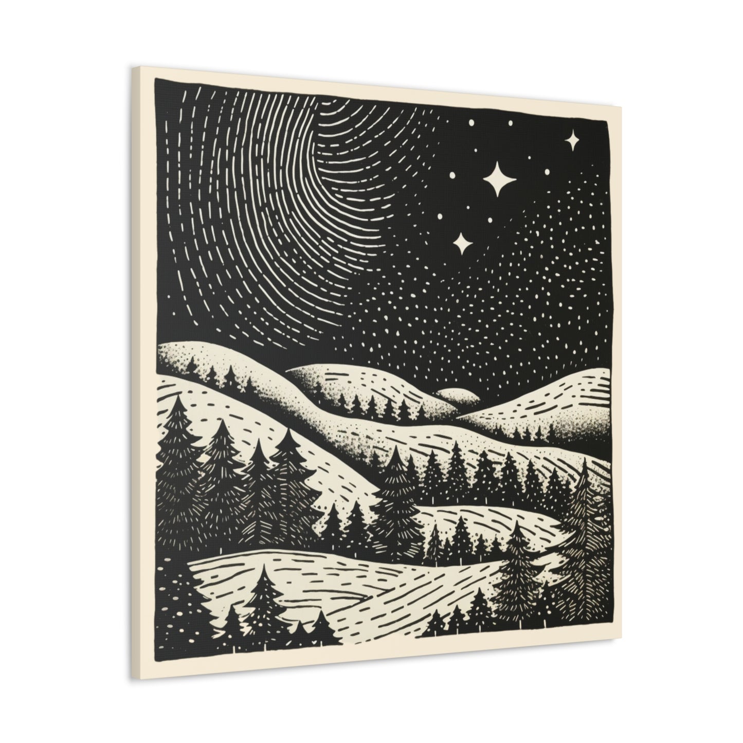 Starry Night Woodsy Night - Canvas Gallery Wrap