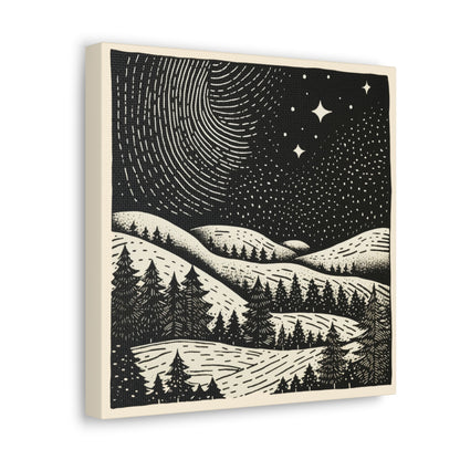 Starry Night Woodsy Night - Canvas Gallery Wrap
